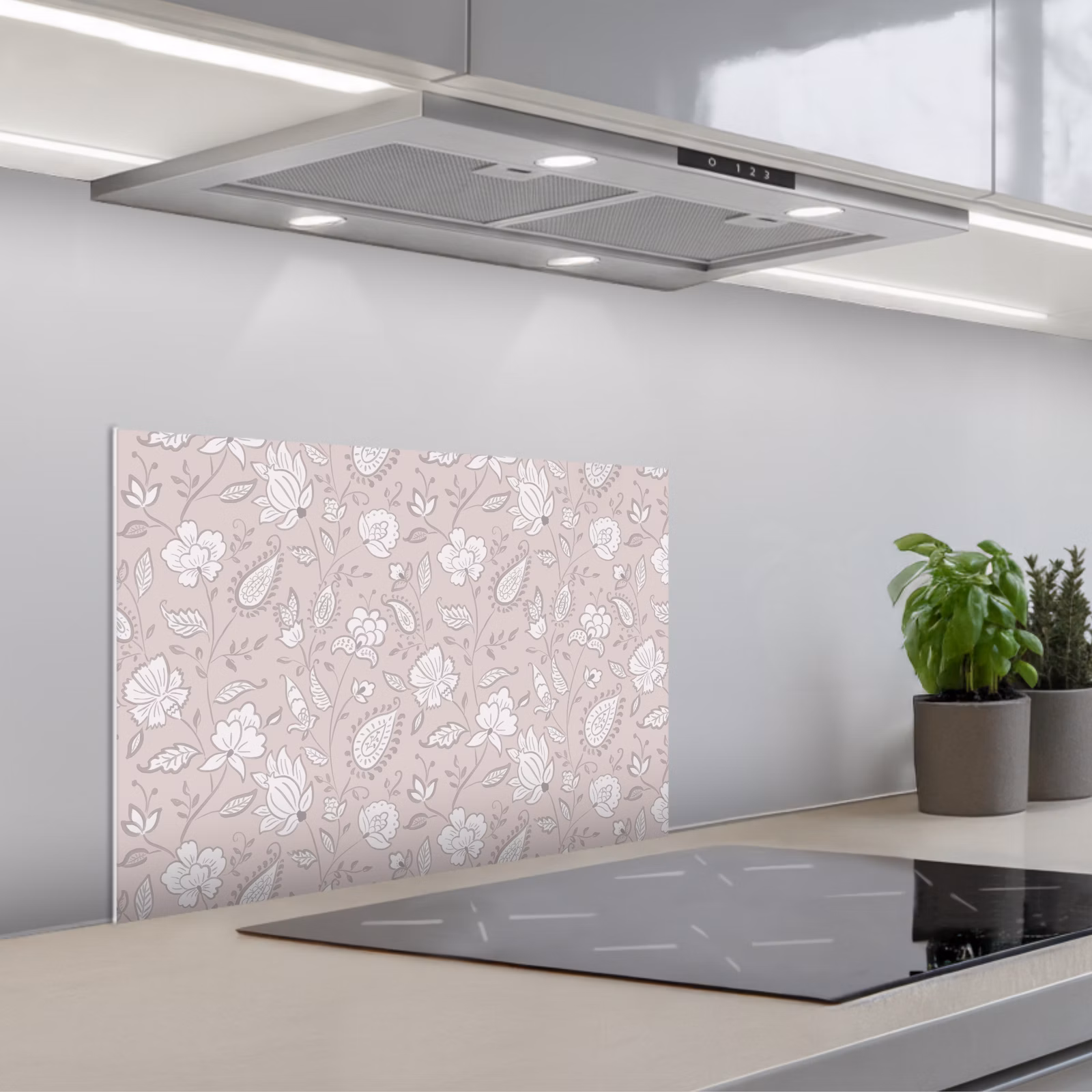 Spatscherm keuken - Bloemen - Getekend - Lavendel — 1