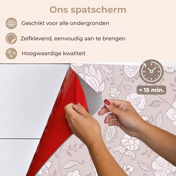 Spatscherm keuken - Bloemen - Getekend - Lavendel — 4