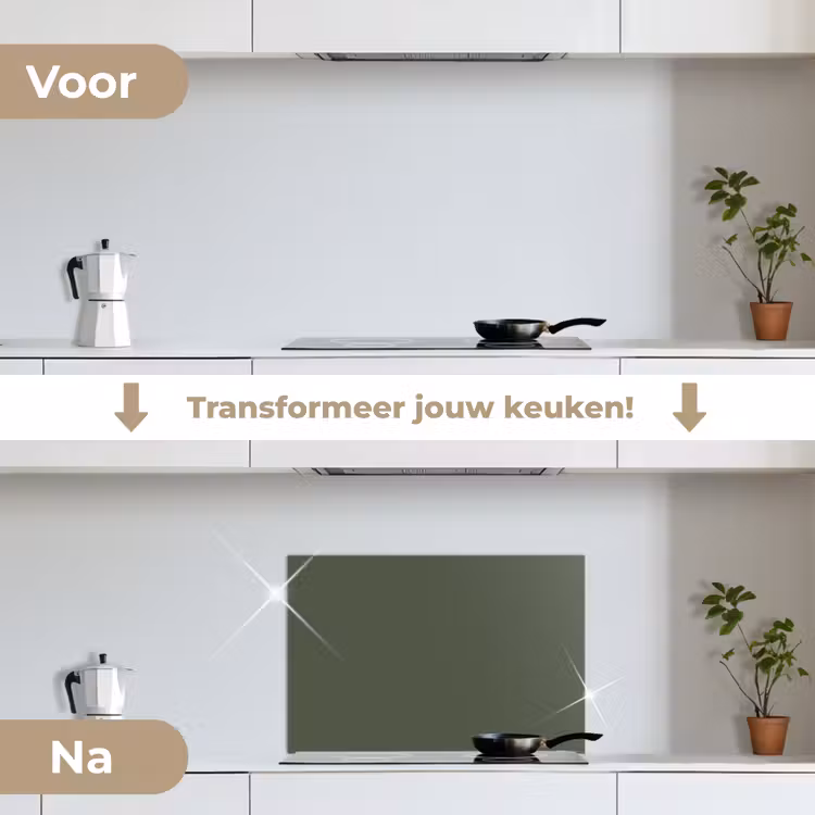 Spatscherm keuken - Groen - Effen kleur - Olijfgroen — 7