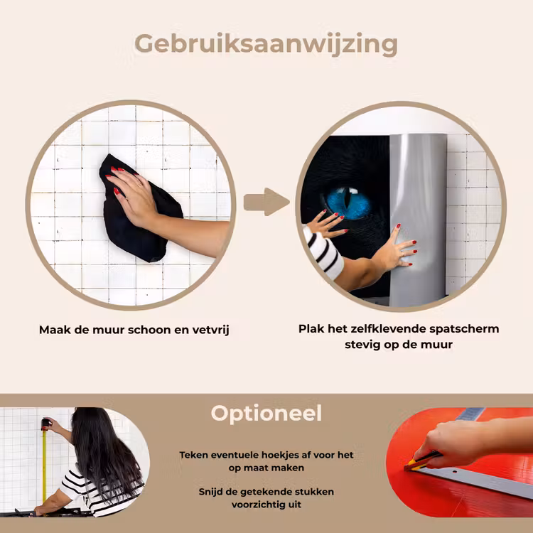 Spatscherm keuken - Kat - Blauw - Dier - Zwart — 6