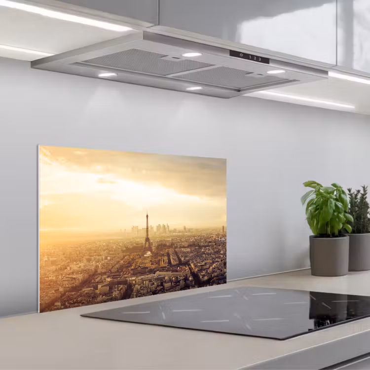 Spatscherm keuken - Parijs - Skyline - Zonsondergang - Steden — 1