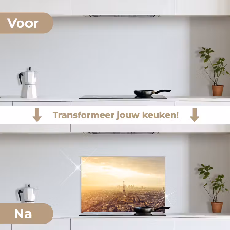 Spatscherm keuken - Parijs - Skyline - Zonsondergang - Steden — 7