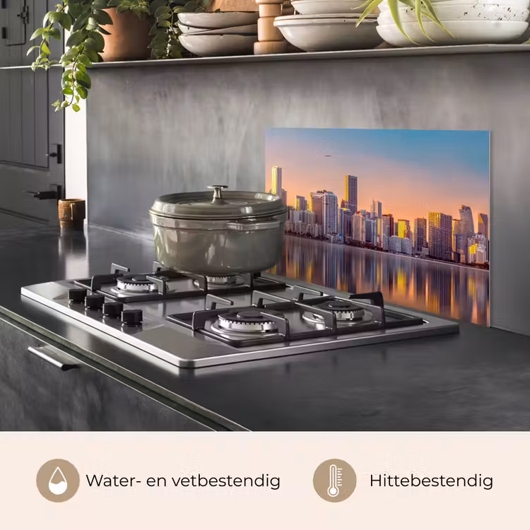Spatscherm keuken - Skyline - Gebouwen - Steden — 2