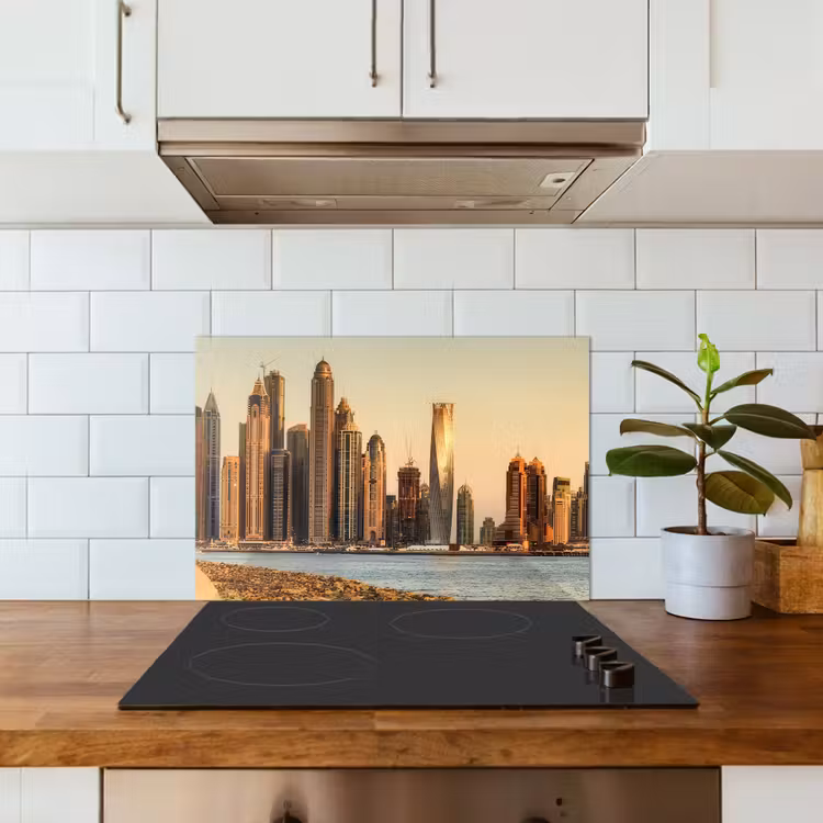 Spatscherm keuken - Skyline - Kanaal - Wolkenkrabbers — 3