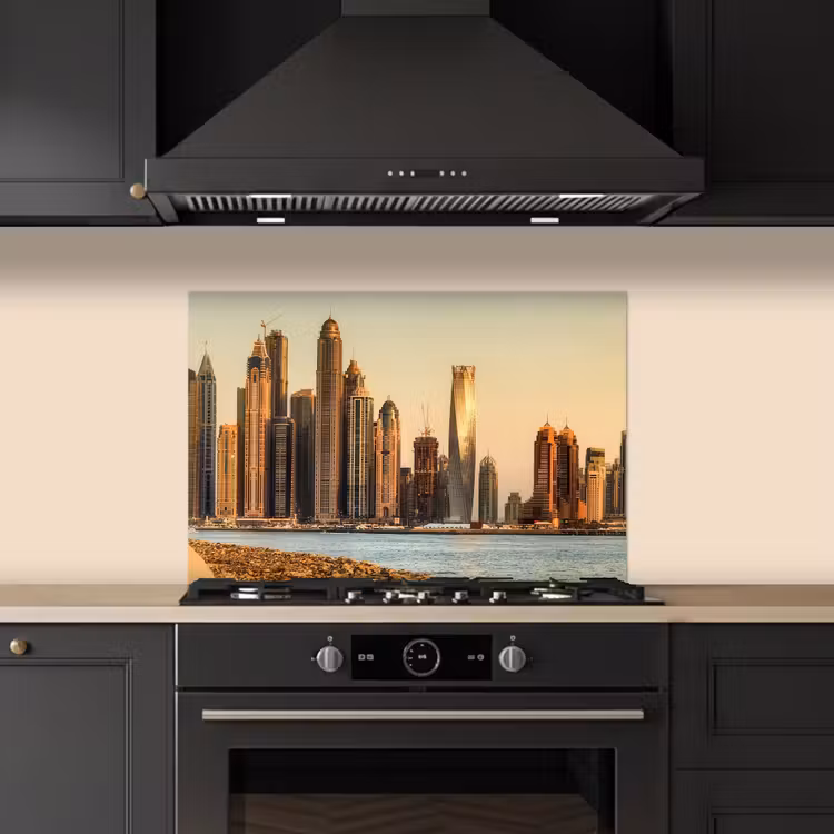 Spatscherm keuken - Skyline - Kanaal - Wolkenkrabbers — 5