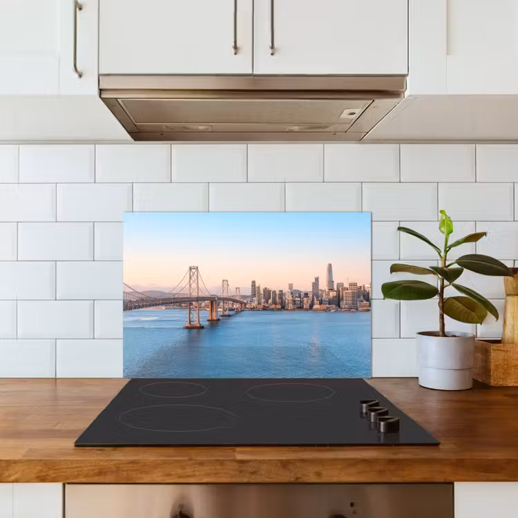 Spatscherm keuken - Water - Brug - Skyline - Modern — 3