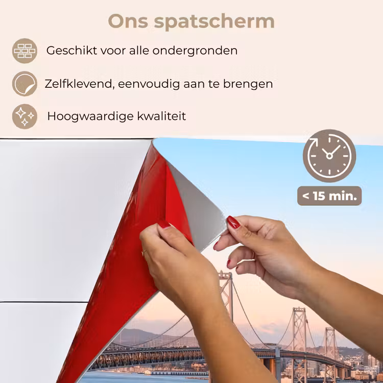 Spatscherm keuken - Water - Brug - Skyline - Modern — 4