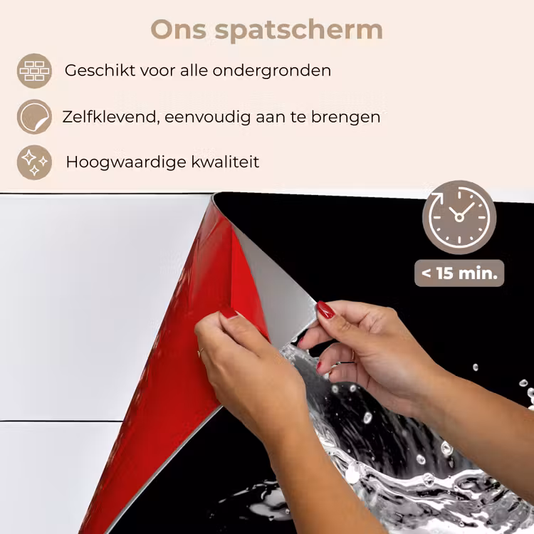 Spatscherm keuken - Water - Splash - Water - Zwart — 4