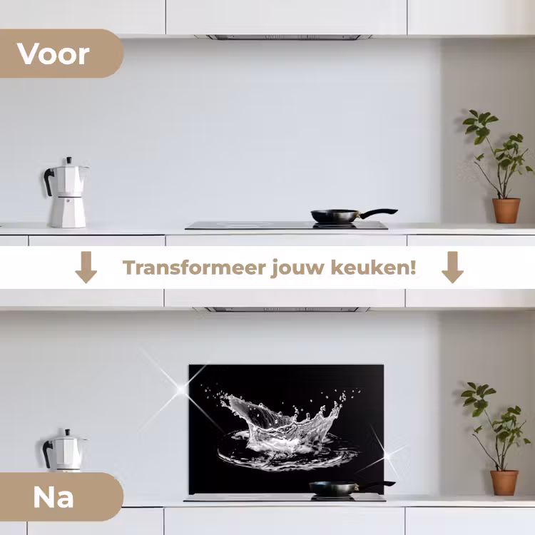 Spatscherm keuken - Water - Splash - Water - Zwart — 7