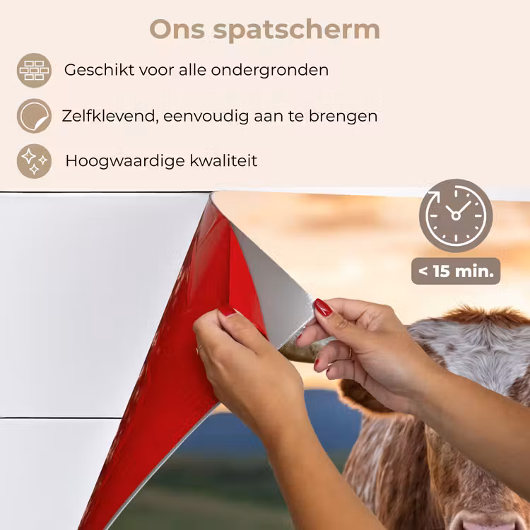 Spatscherm keuken - Longhorn - Landschap - Zonsondergang — 4
