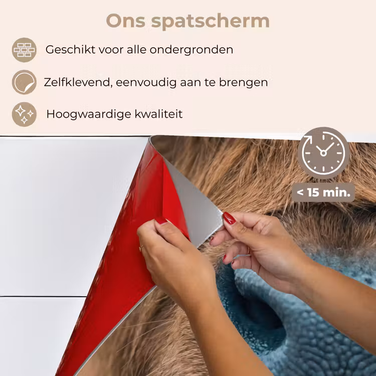Spatscherm keuken - Schotse hooglander - Neus - Bruin — 4