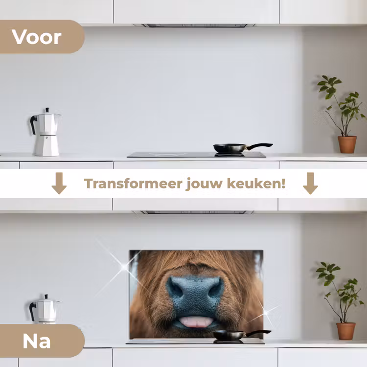 Spatscherm keuken - Schotse hooglander - Neus - Bruin — 7