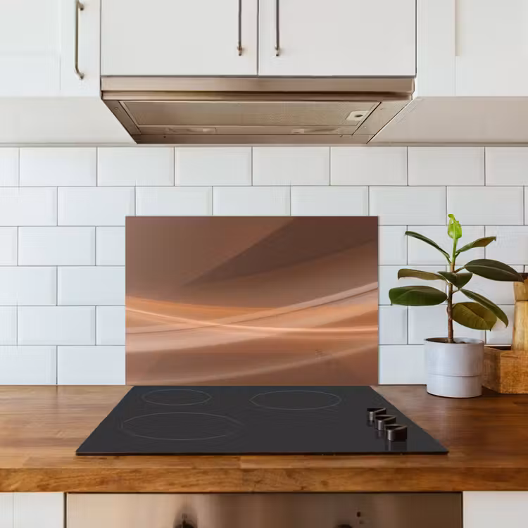 Spatscherm keuken - Golven - Abstract - Bruin — 3