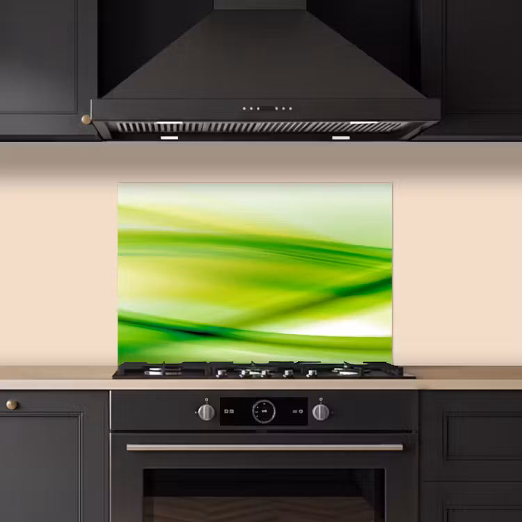Spatscherm keuken - Golven - Abstract - Groen — 5