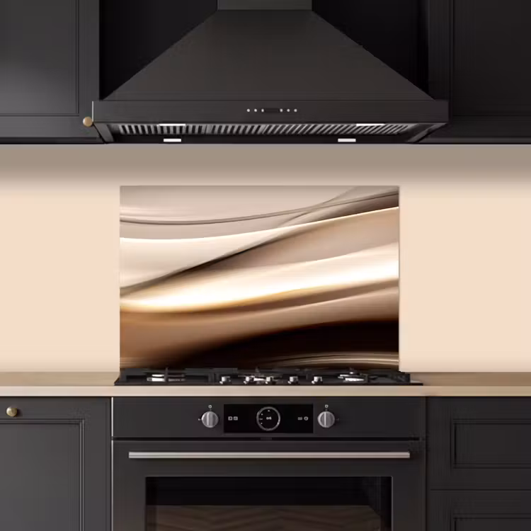 Spatscherm keuken - Golven - Abstract - Warm Beige — 5