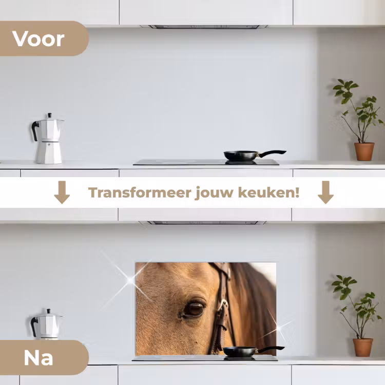 Spatscherm keuken - Paard - Oog - Bruin — 7