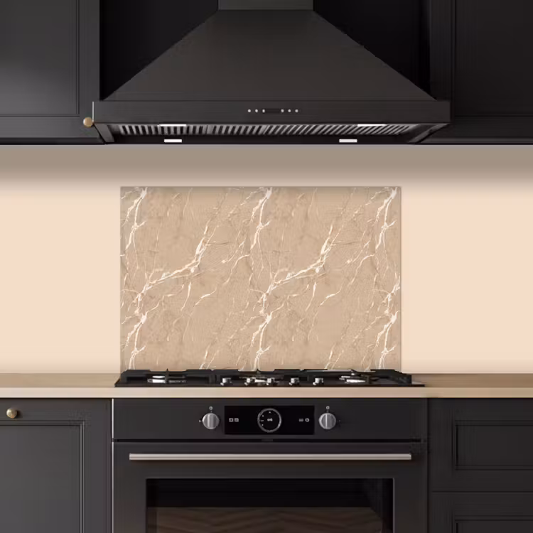 Spatscherm keuken - Beige - Marmer - Organisch - Wit — 5