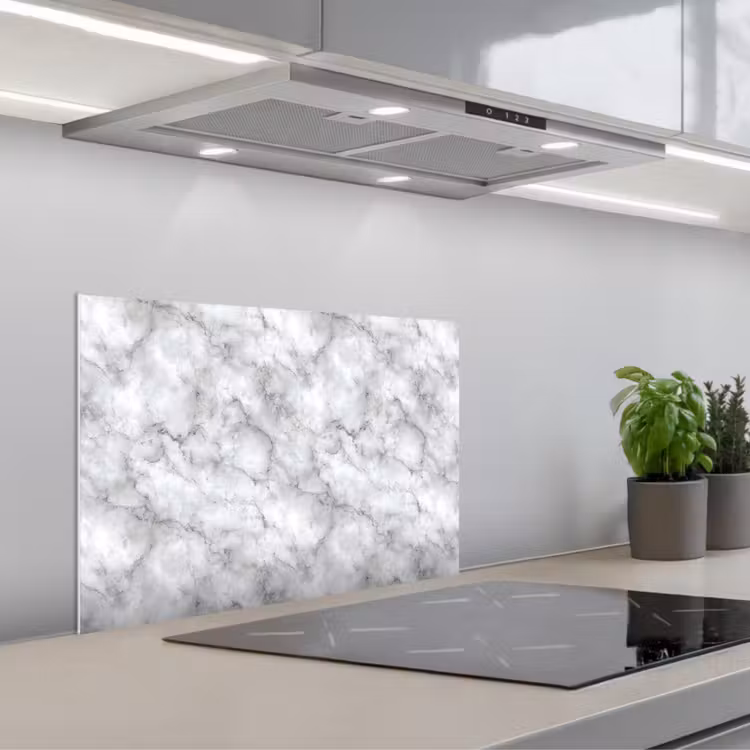 Spatscherm keuken - Grijs - Marmer - Klassiek - Aders — 1