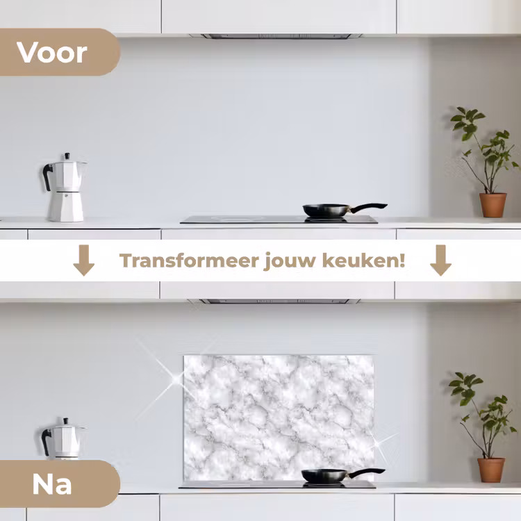 Spatscherm keuken - Grijs - Marmer - Klassiek - Aders — 7