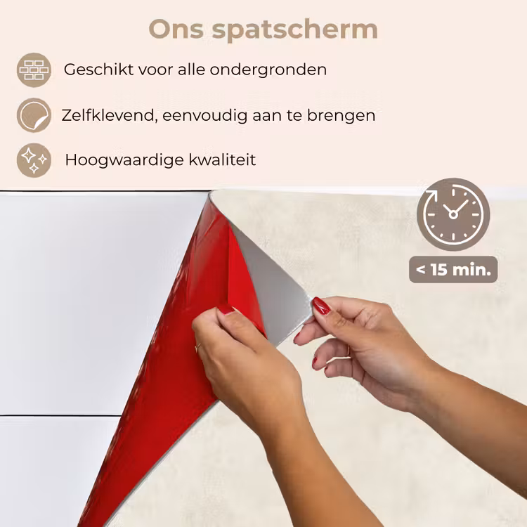 Spatscherm keuken - Crème - Egaal - Beton — 4