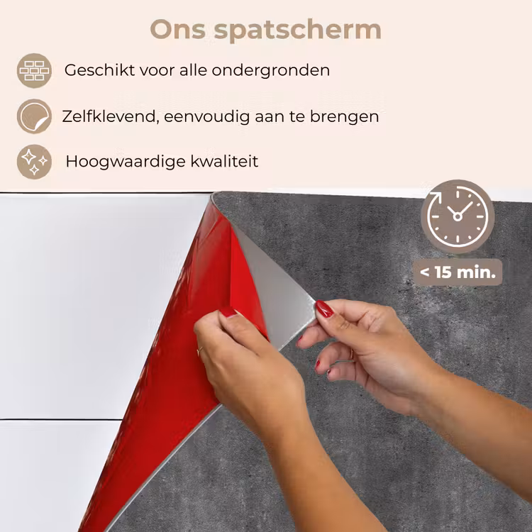 Spatscherm keuken - Donkergrijs - Ruw - Beton — 4