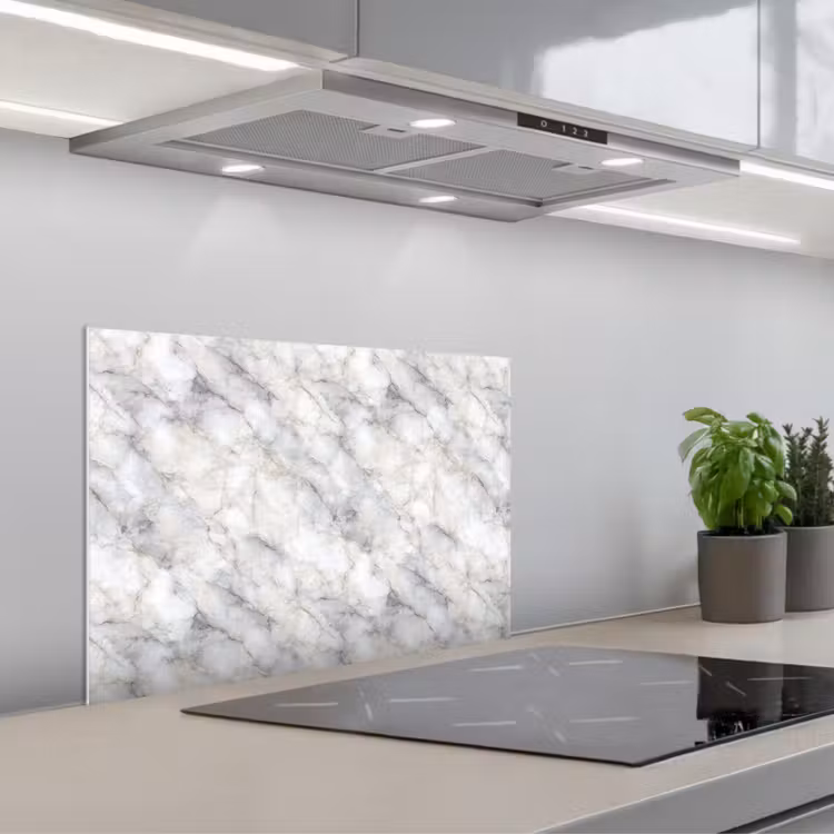 Spatscherm keuken - Grijs - Marmer - Gedetailleerd — 1