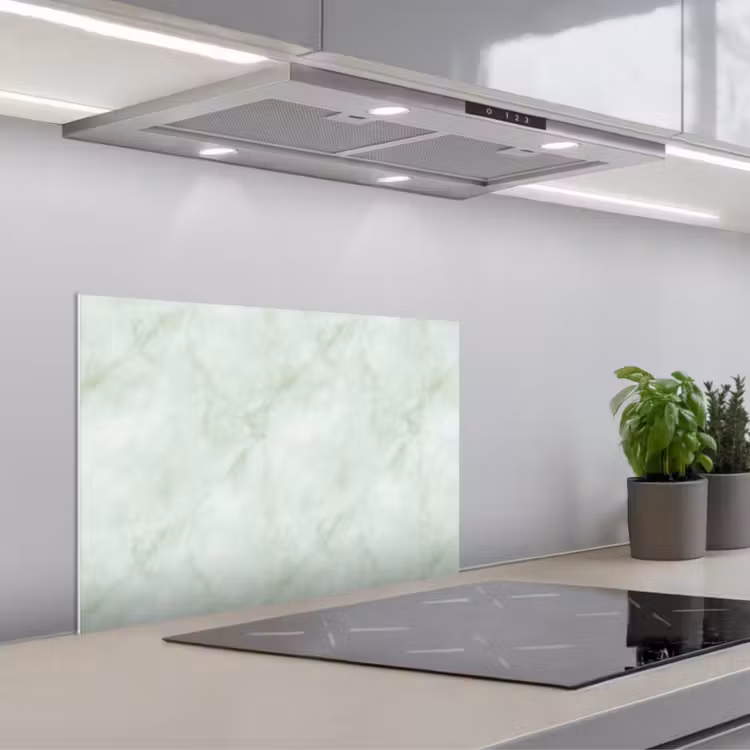 Spatscherm keuken - Groen - Marmer - Vloeiende aders — 1