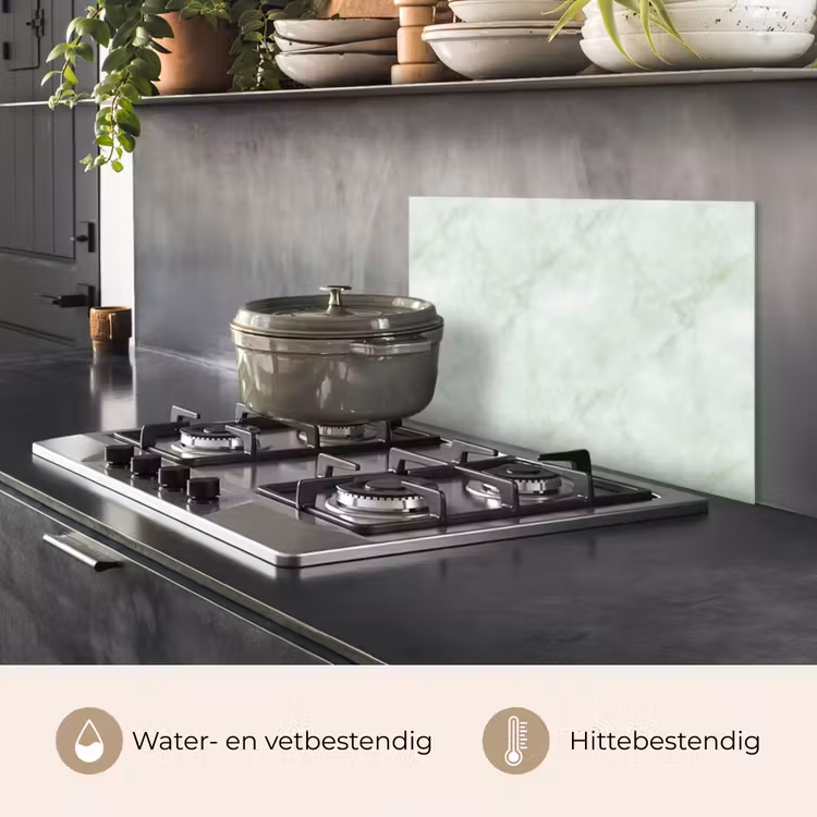 Spatscherm keuken - Groen - Marmer - Vloeiende aders — 2