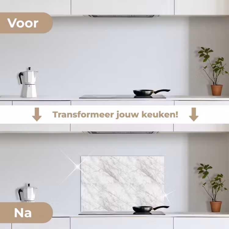 Spatscherm keuken - Klassiek - Marmer - Grijs — 7
