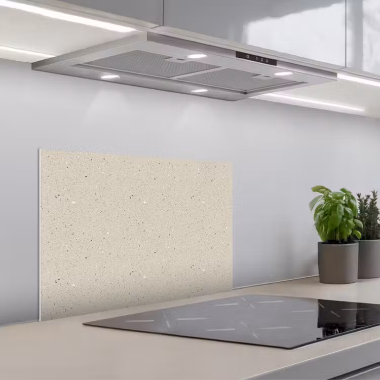Spatscherm keuken - Lichtbeige - Terrazzo - Grijs — 1