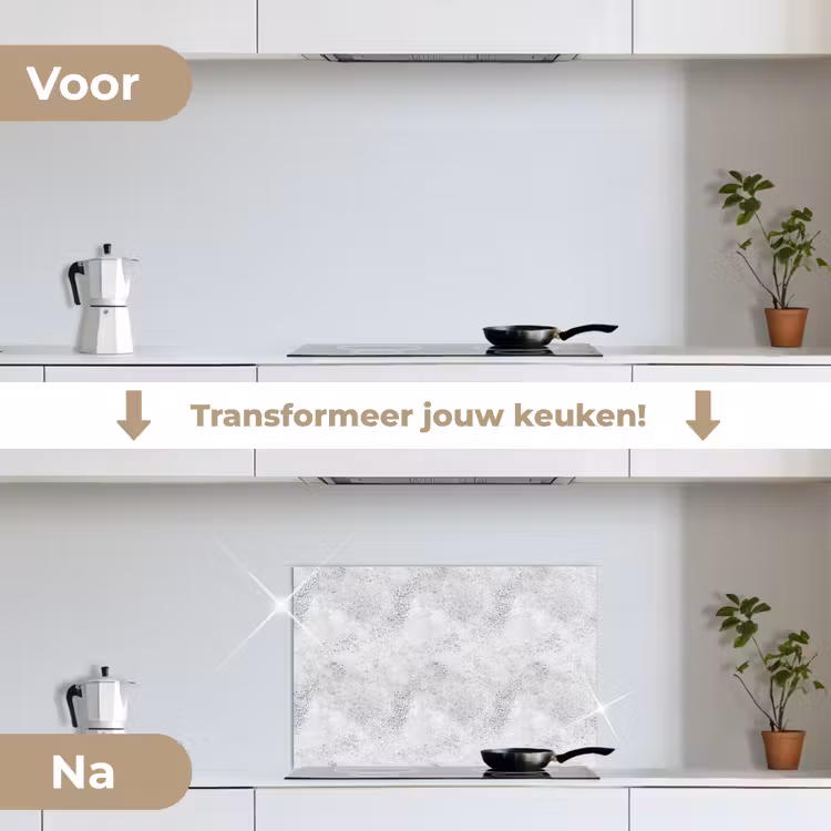 Spatscherm keuken - Lichtgrijs - Ruw - Subtiel — 7
