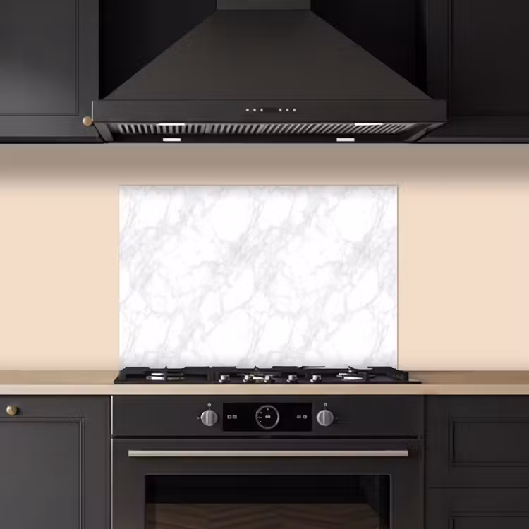 Spatscherm keuken - Minimalistisch - Wit - Grijze aders — 5