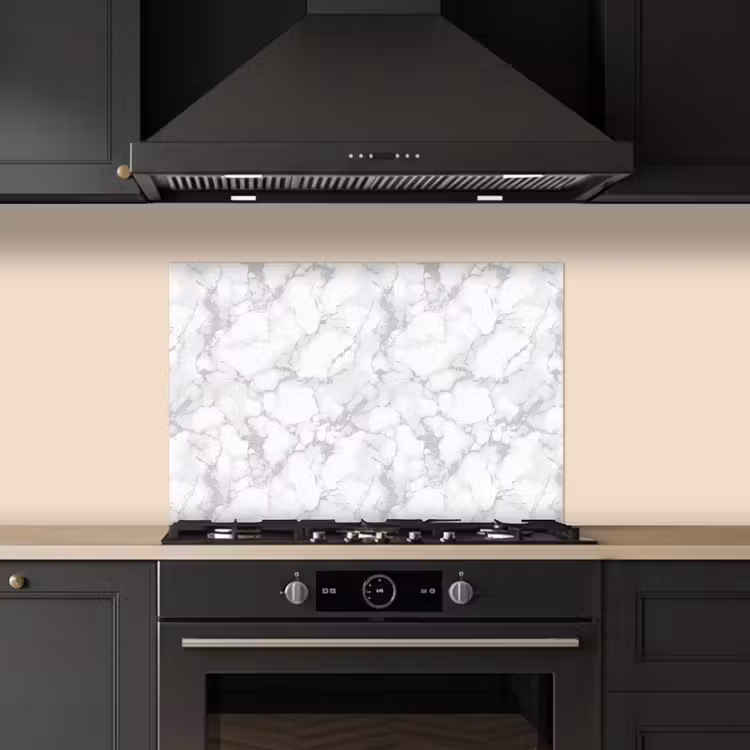 Spatscherm keuken - Wit - Marmer - Grijs — 5