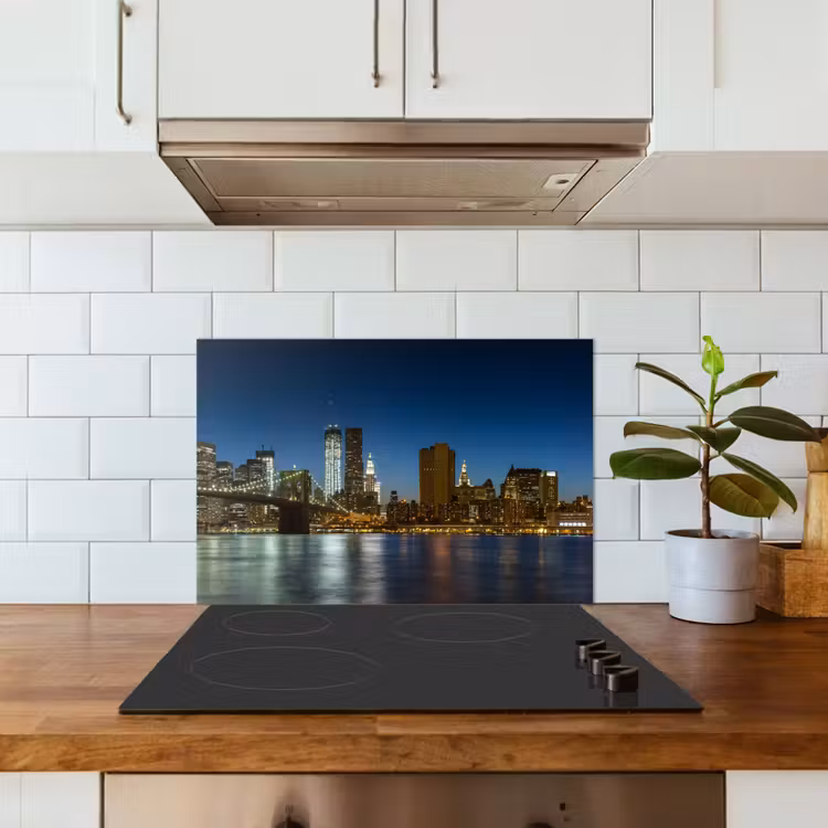 Spatscherm keuken - Stadslichten - Avond - Skyline - Brug — 3