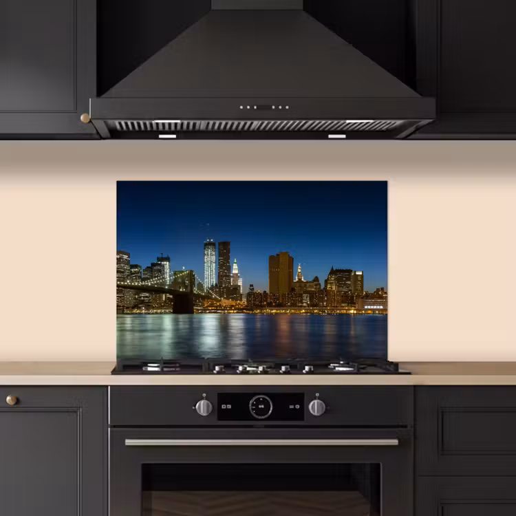 Spatscherm keuken - Stadslichten - Avond - Skyline - Brug — 5