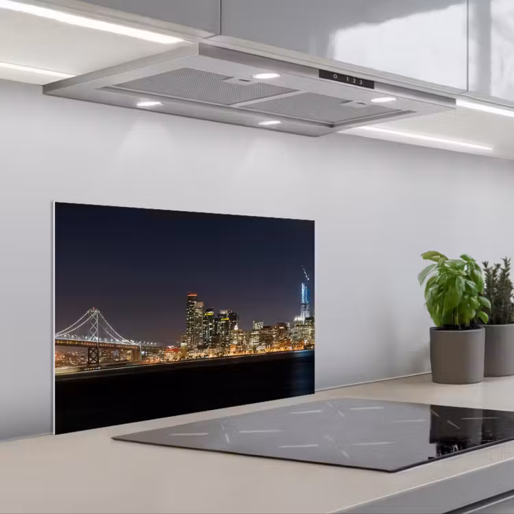 Spatscherm keuken - Verlichting - Hemel - Wolkenkrabbers - Skyline — 1