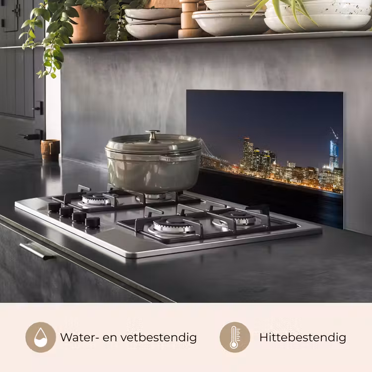 Spatscherm keuken - Verlichting - Hemel - Wolkenkrabbers - Skyline — 2