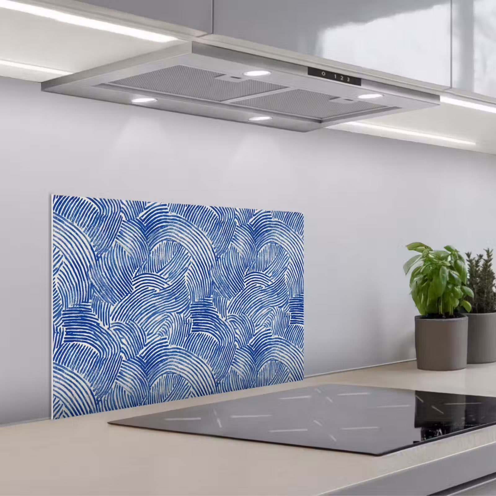Spatscherm keuken - Modern - Abstract - Blauw — 1
