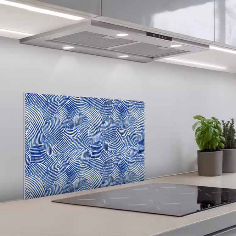 Spatscherm keuken - Modern - Abstract - Blauw — 1
