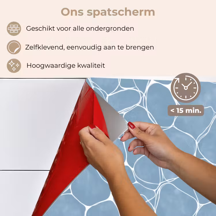 Spatscherm keuken - Organisch - Patroon - Blauw — 4