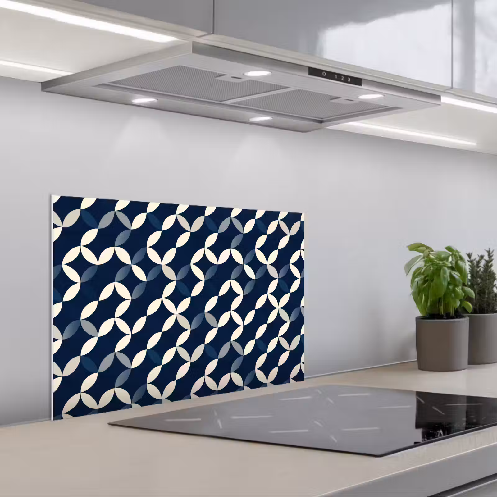Spatscherm keuken - Abstract - Patroon - Blauw — 1