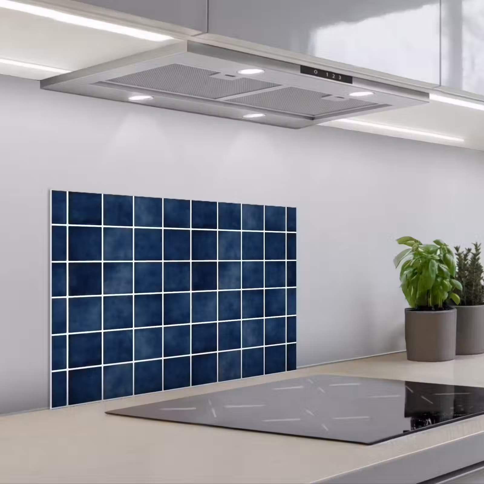 Spatscherm keuken - Tegel - Modern - Blauw — 1