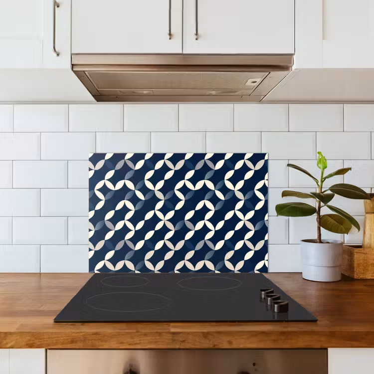 Spatscherm keuken - Abstract - Patroon - Blauw — 3