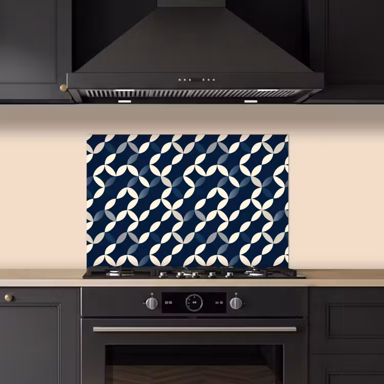 Spatscherm keuken - Abstract - Patroon - Blauw — 5