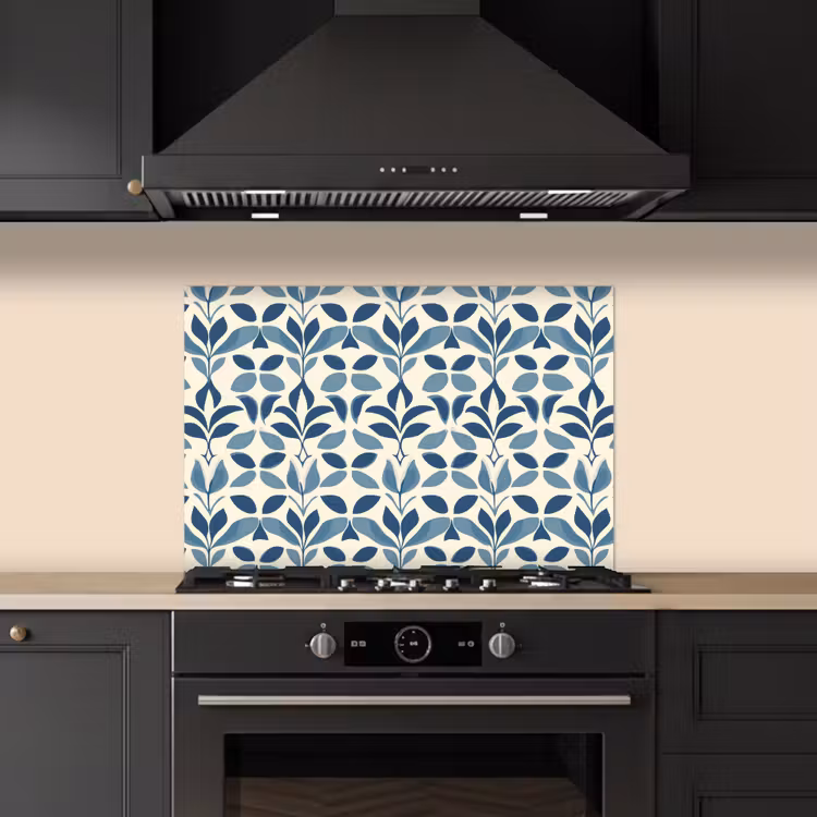 Spatscherm keuken - Flora - Modern - Blauw — 5