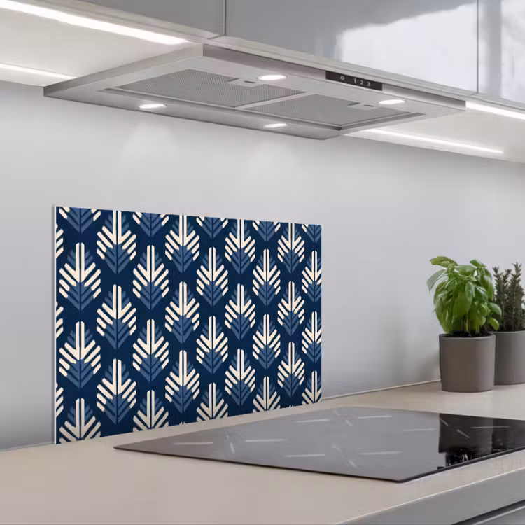 Spatscherm keuken - Modern - Patroon - Blauw — 1