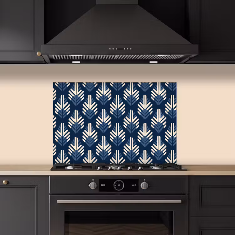 Spatscherm keuken - Modern - Patroon - Blauw — 5