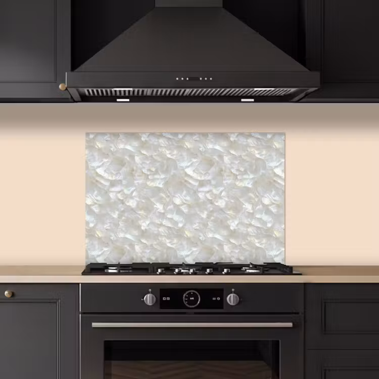 Spatscherm keuken - Parelmoerglans - Wit - Schelp — 5