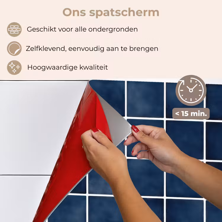 Spatscherm keuken - Tegel - Modern - Blauw — 4