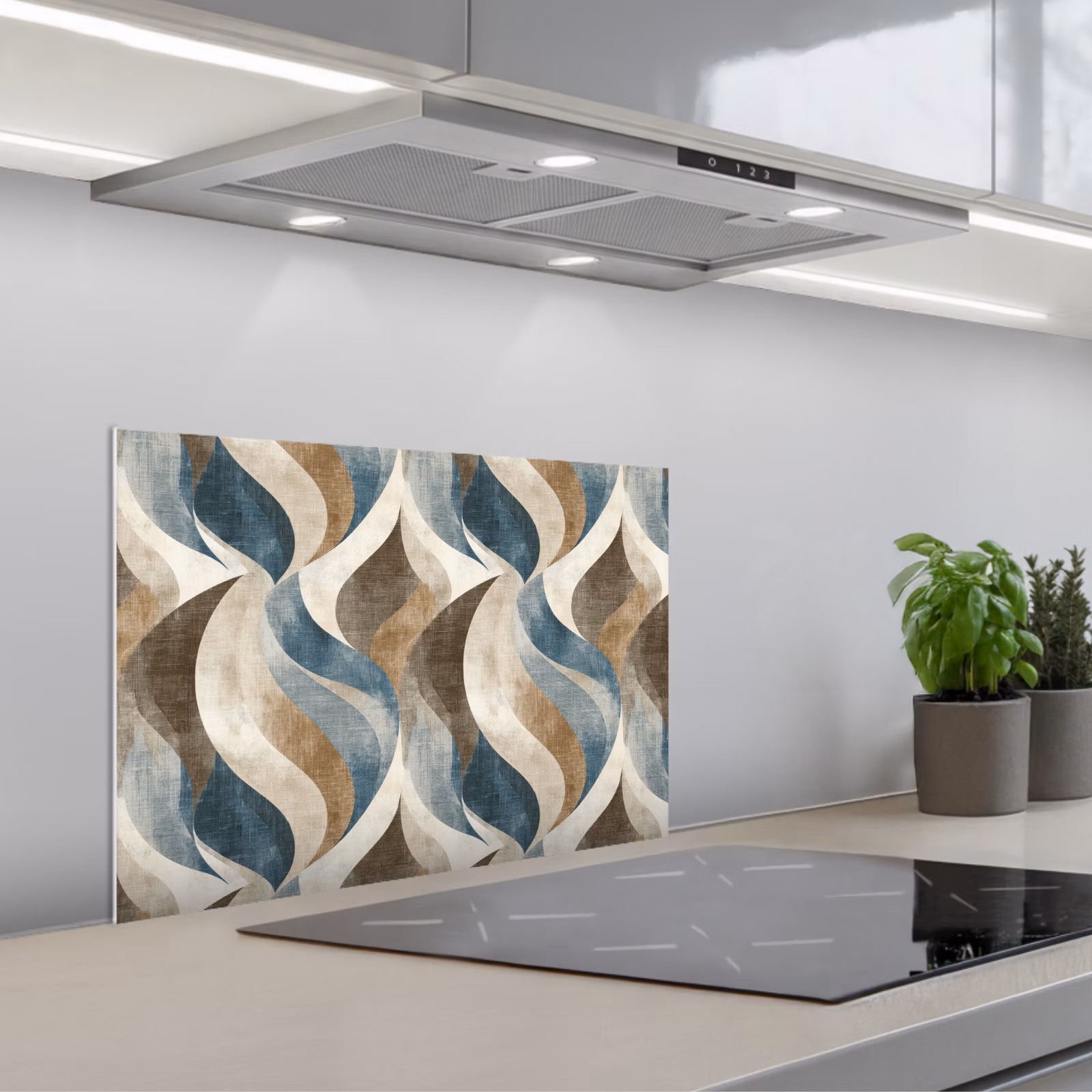 Spatscherm keuken - Abstract - Golven - Kleurrijk — 1